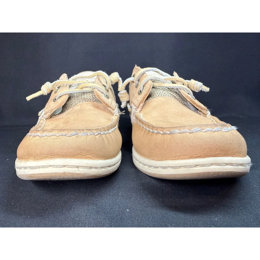 Sperry Top Sider Womens Boat Shoes Tan‎ Leather Lace Up Sz 7 STS95588